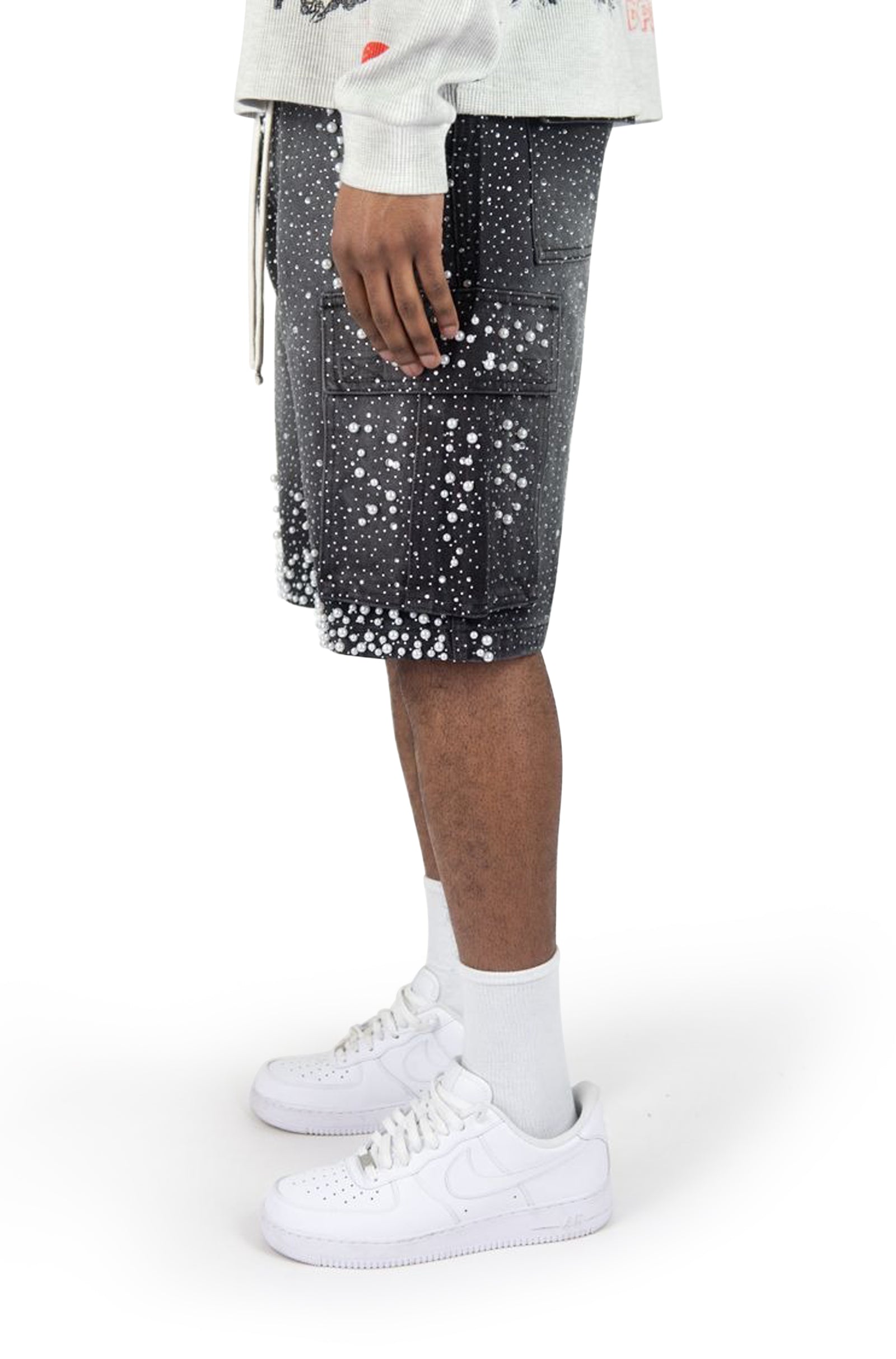 Rebel Denim Frosty Denim Jorts - Black Sand