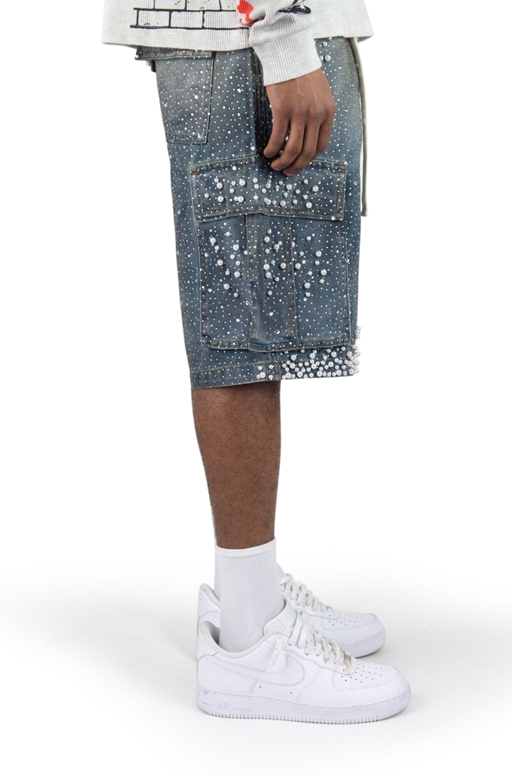 Rebel Denim Frosty Denim Jorts - Black Sand