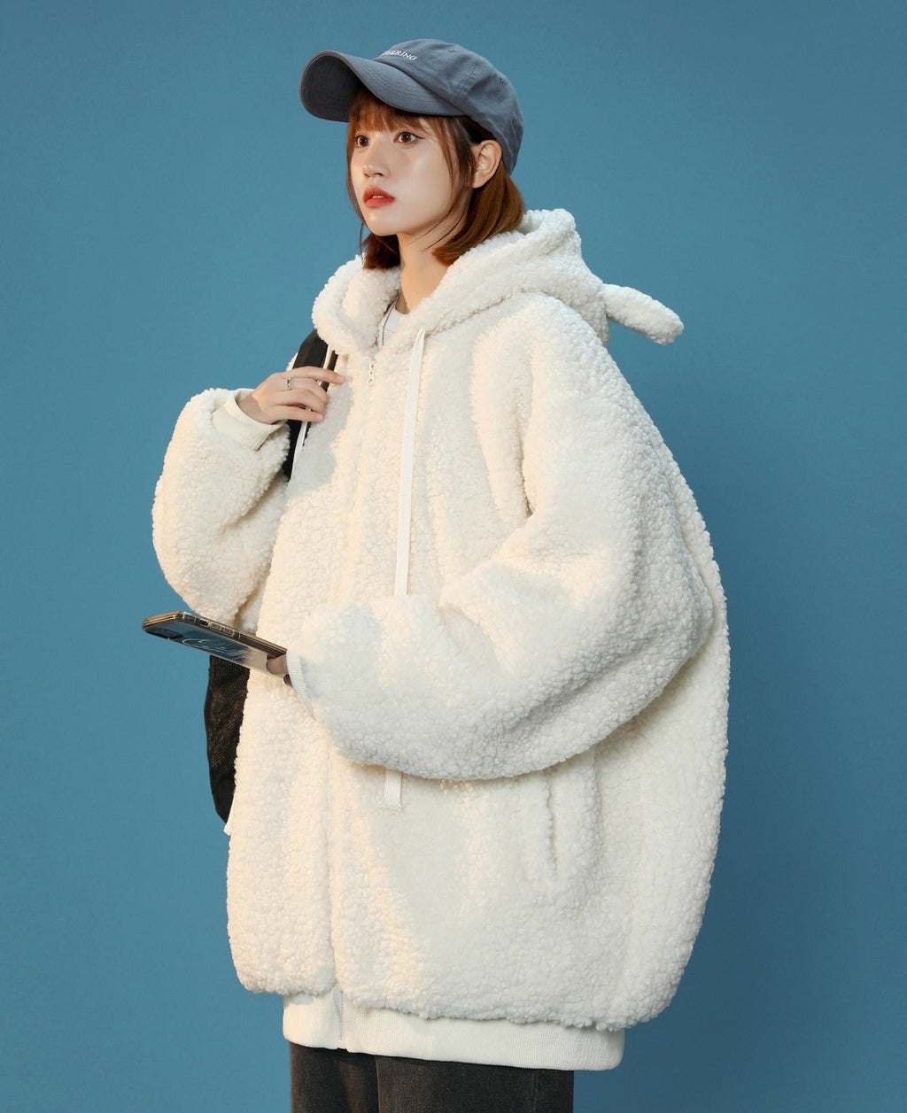 Women's Furry Bunny Ears Winter Jacket