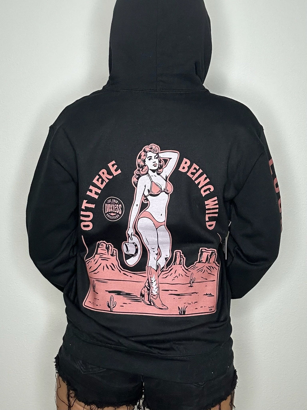 Out Here Being Wild Hoodie in Dusty Coral