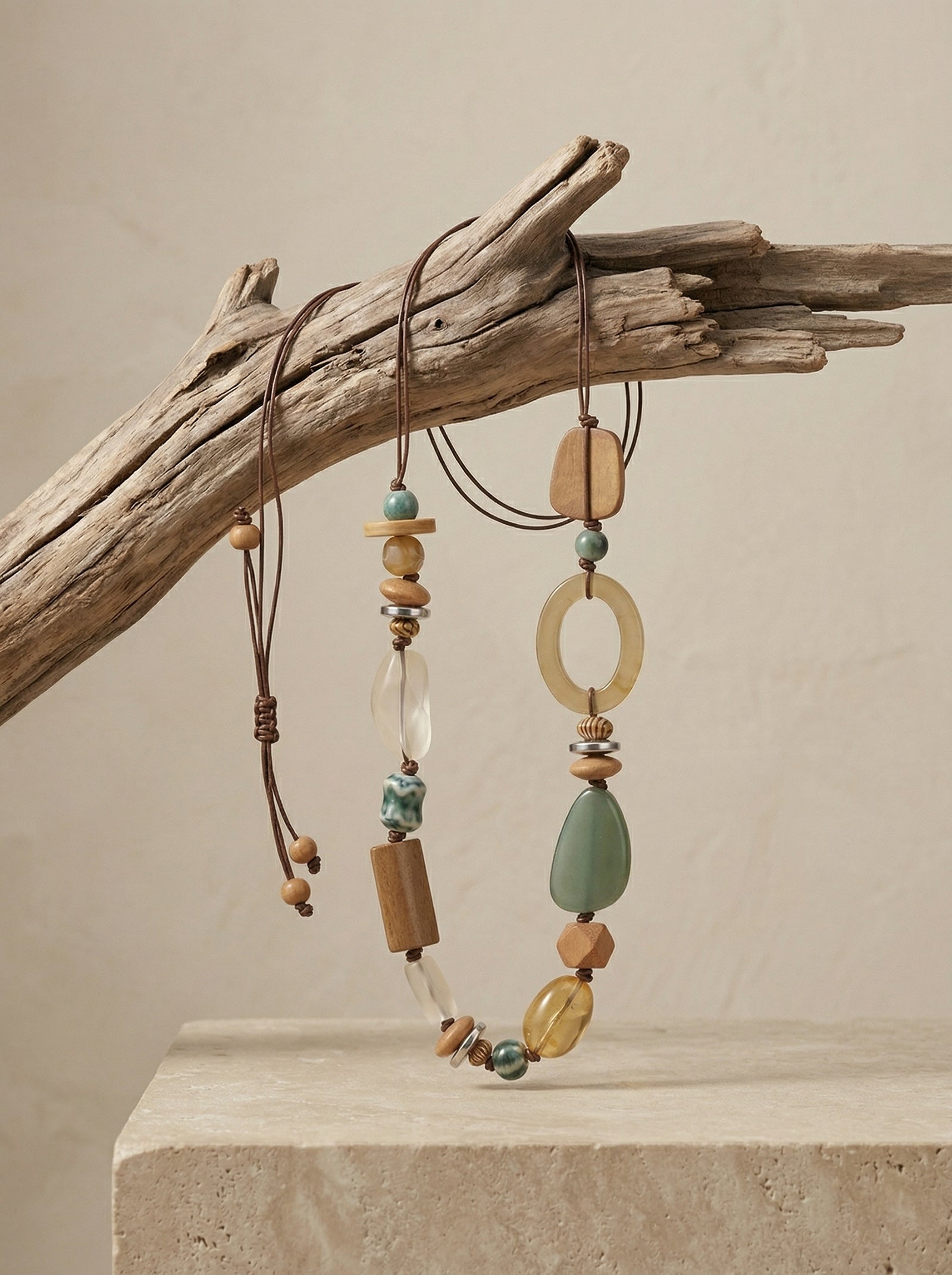 Bohemian Mixed Bead Long Pendant Necklace