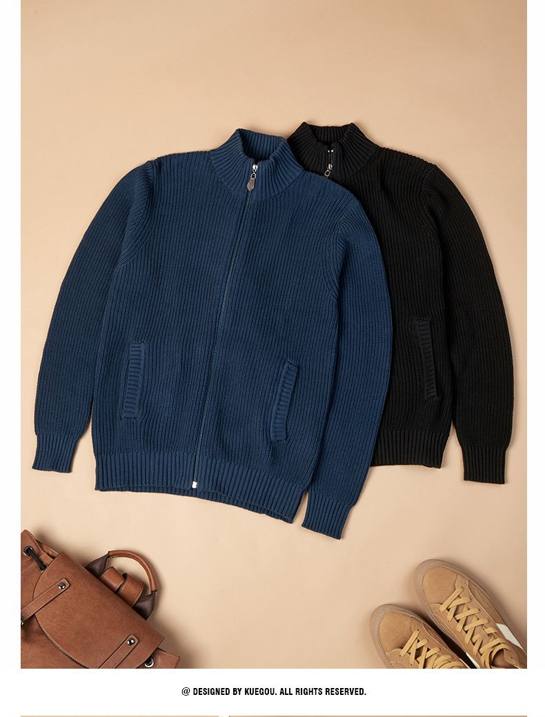 2024 half-high collar zipper sweater