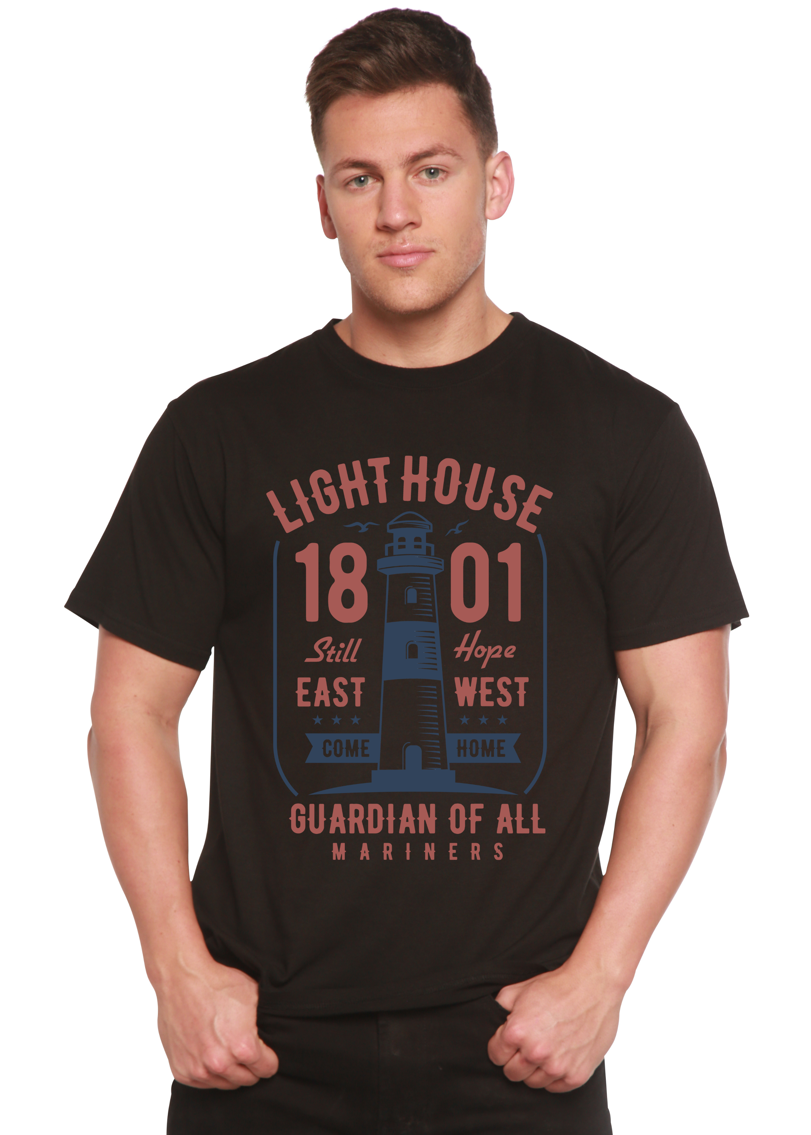 Light House Men's Bamboo Viscose/Organic Cotton Short Sleeve Graphic T-Shirt