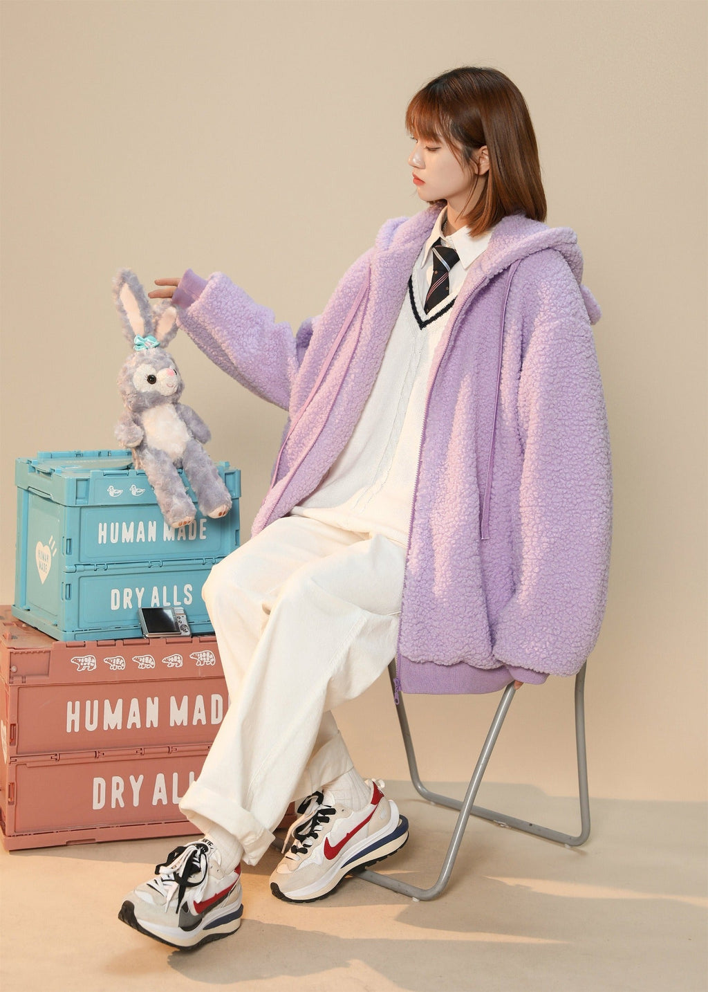 Women's Furry Bunny Ears Winter Jacket
