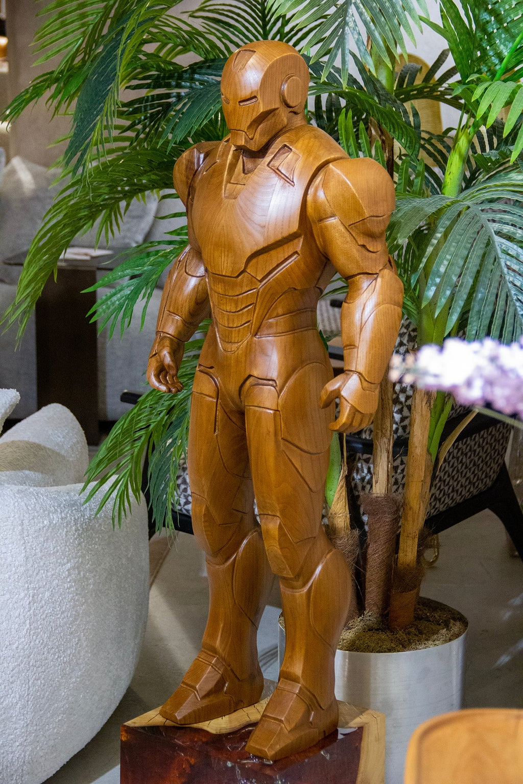 Wooden Armored Hero Statue