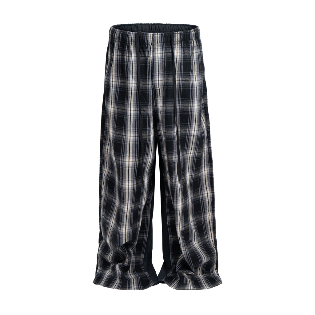 PLAID SPLIT SWEATPANTS