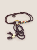 Linen Woven Belt With Wooden Beads