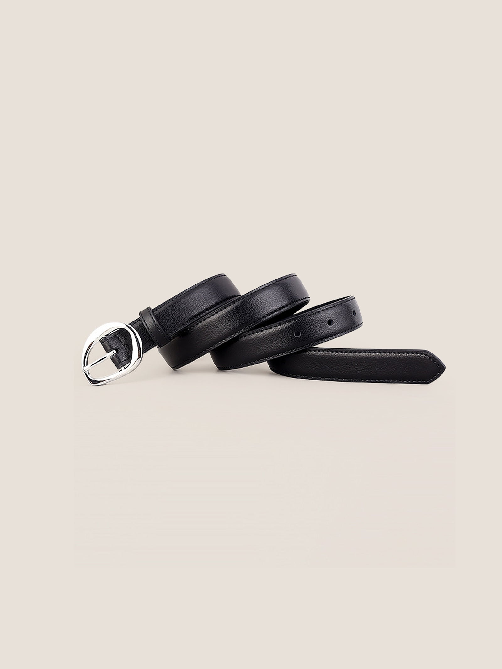 Premium Cowhide Belt With Retro Oval Alloy Buckle