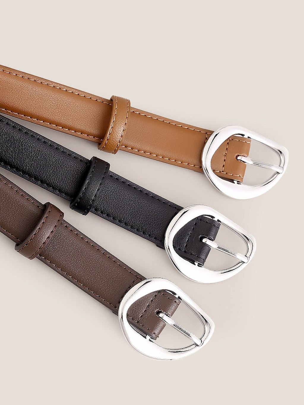 Premium Cowhide Belt With Retro Oval Alloy Buckle
