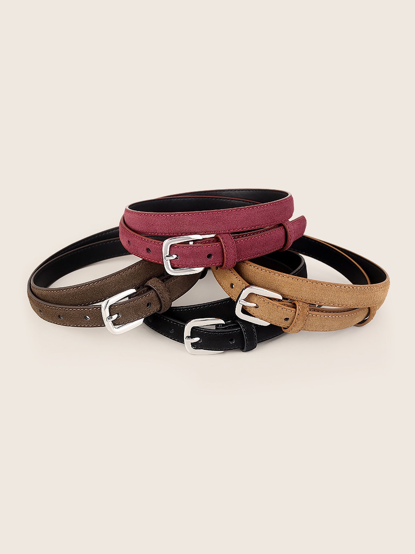 Luxury Suede Decorative Belt With Durable Alloy Buckle