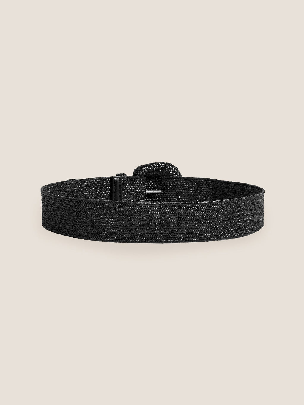 Natural Woven Straw Belt With Square Buckle
