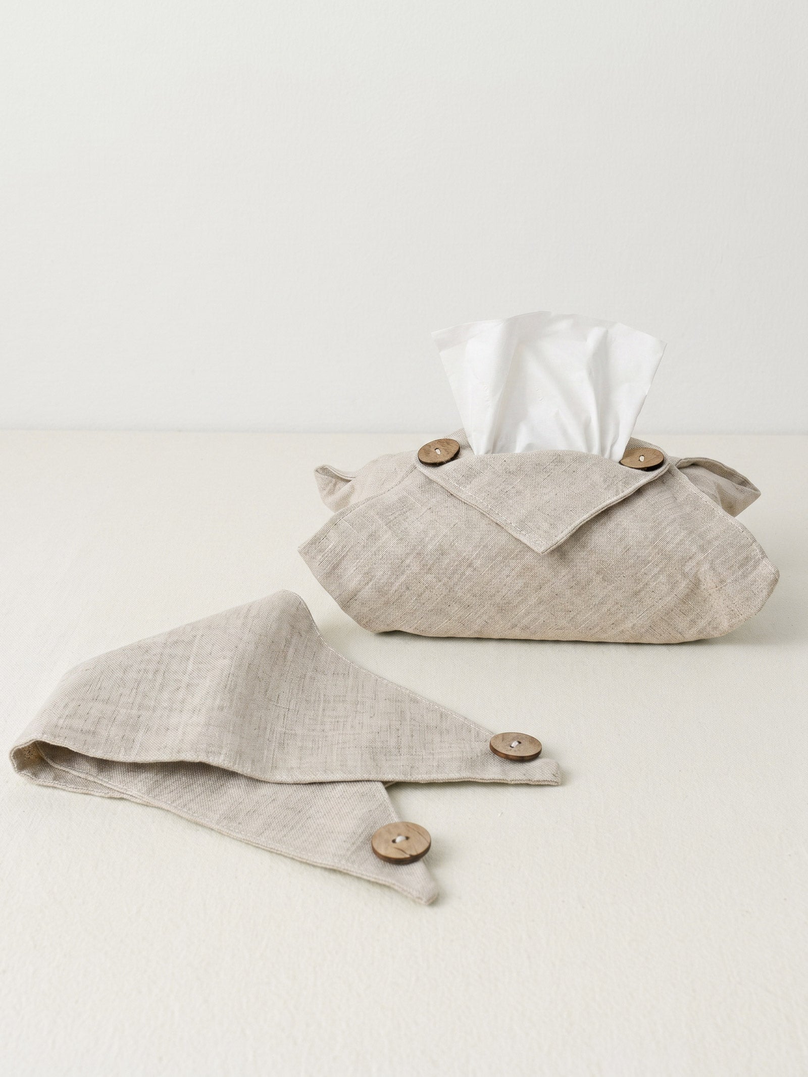 Linen Tissue Box Storage Cover