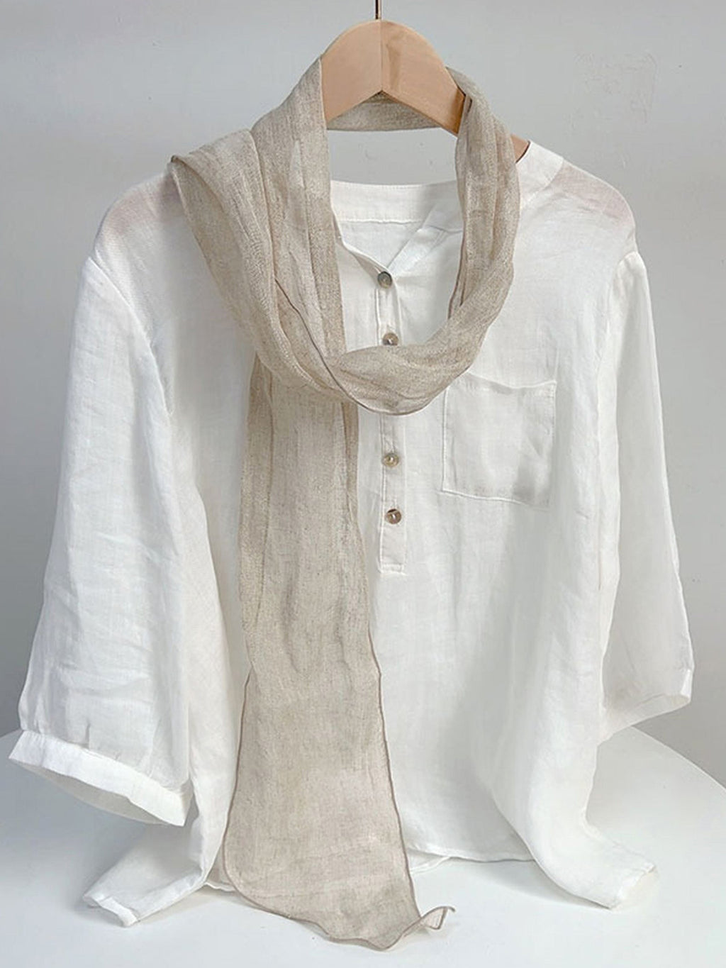 100% Linen Hand-Tie-Dyed Scarf