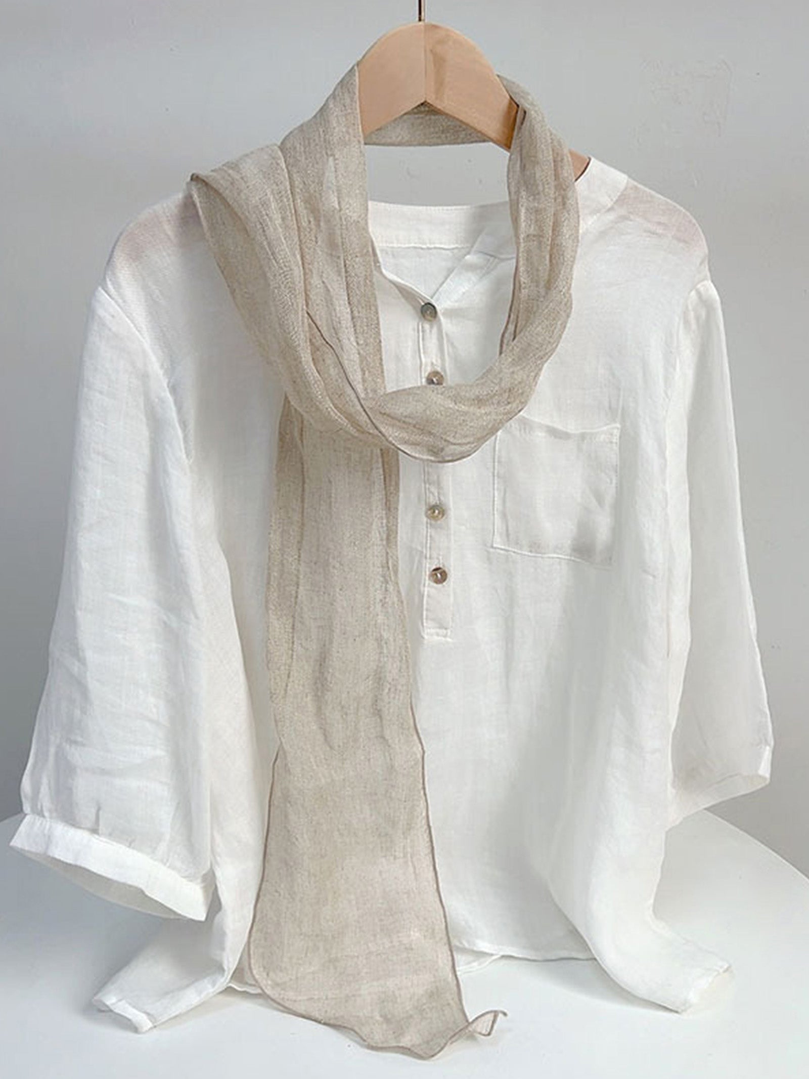 100% Linen Hand-Tie-Dyed Scarf