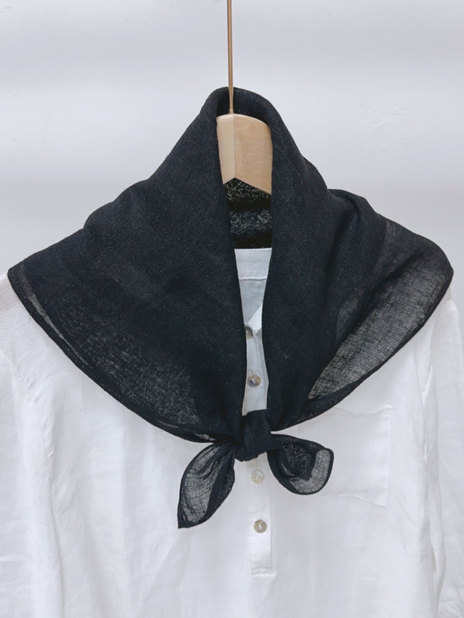 100% Linen Hand-Stitched Square Scarf
