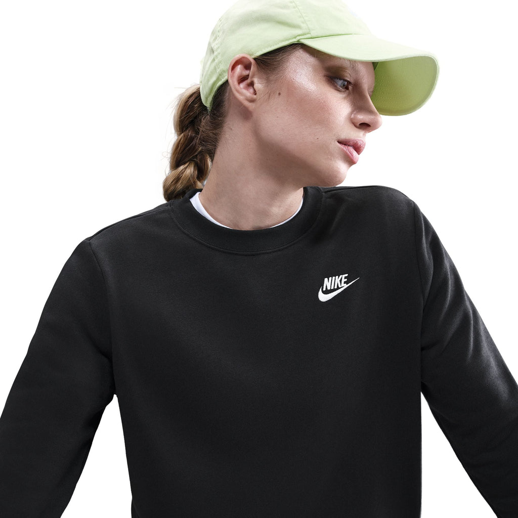 Nike Womens Club Fleece Crewneck - Black/White