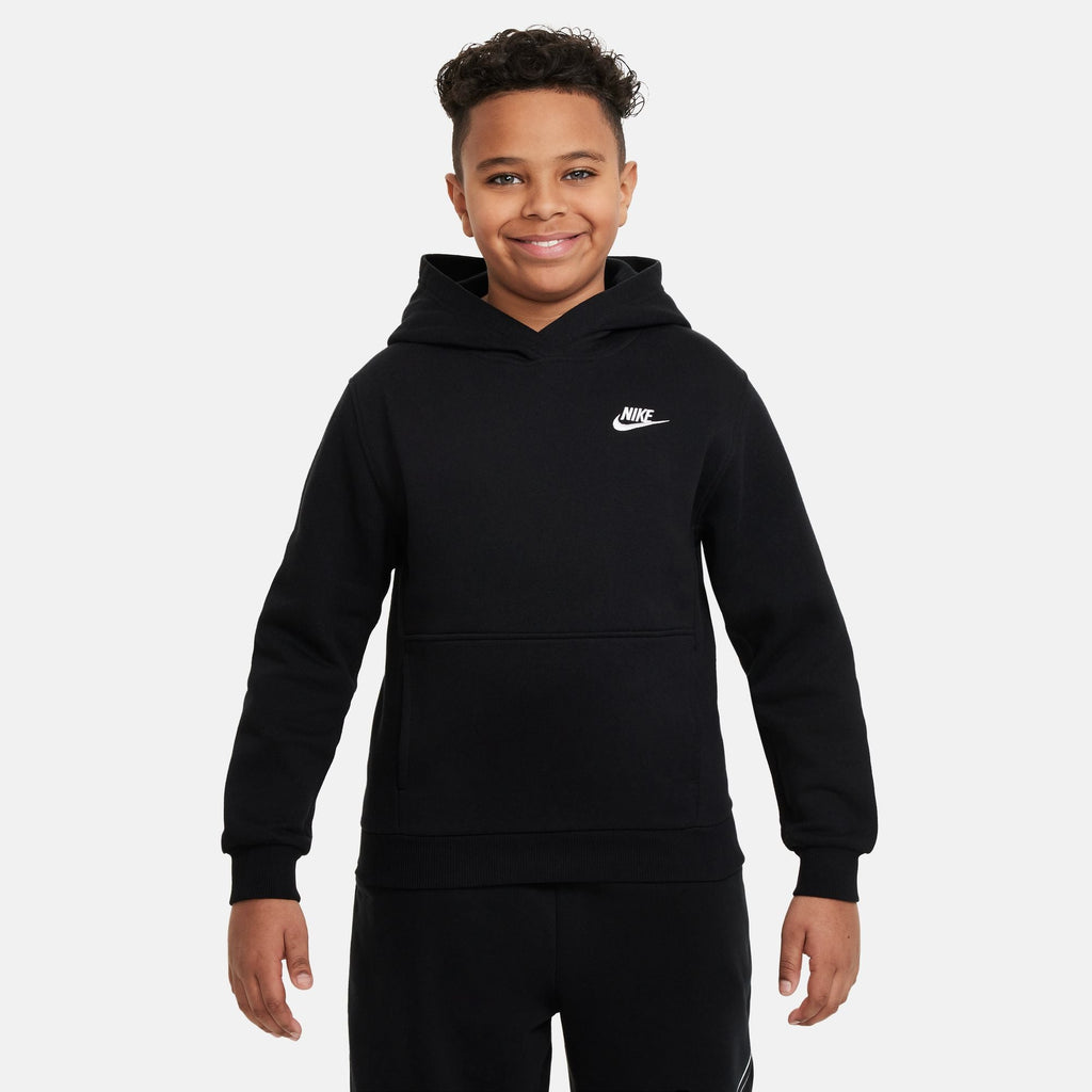 Nike Big Kids Sportswear Club Hoodie - Fleece Black/White