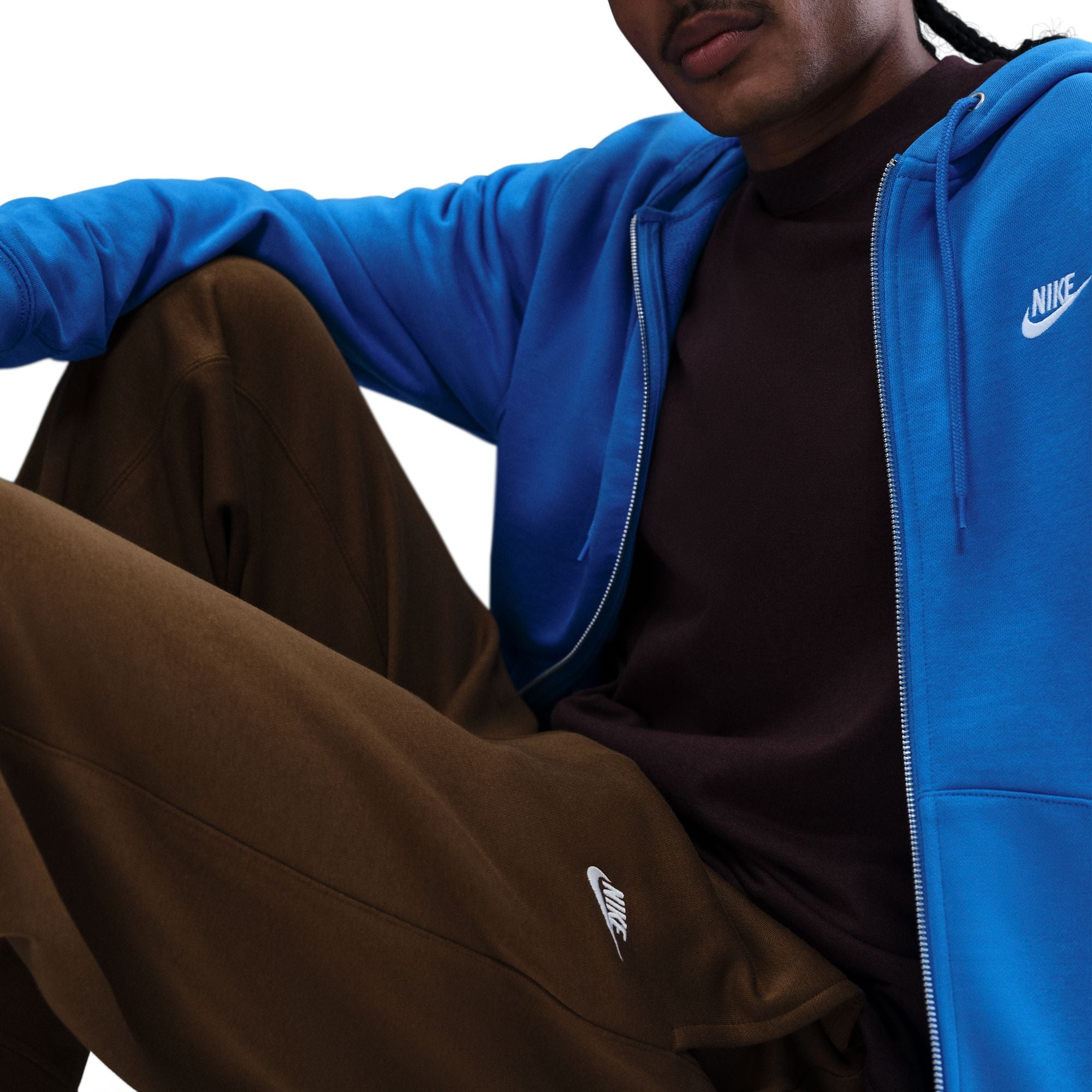 Nike Mens Club Open Hem Sweatpants - Brown