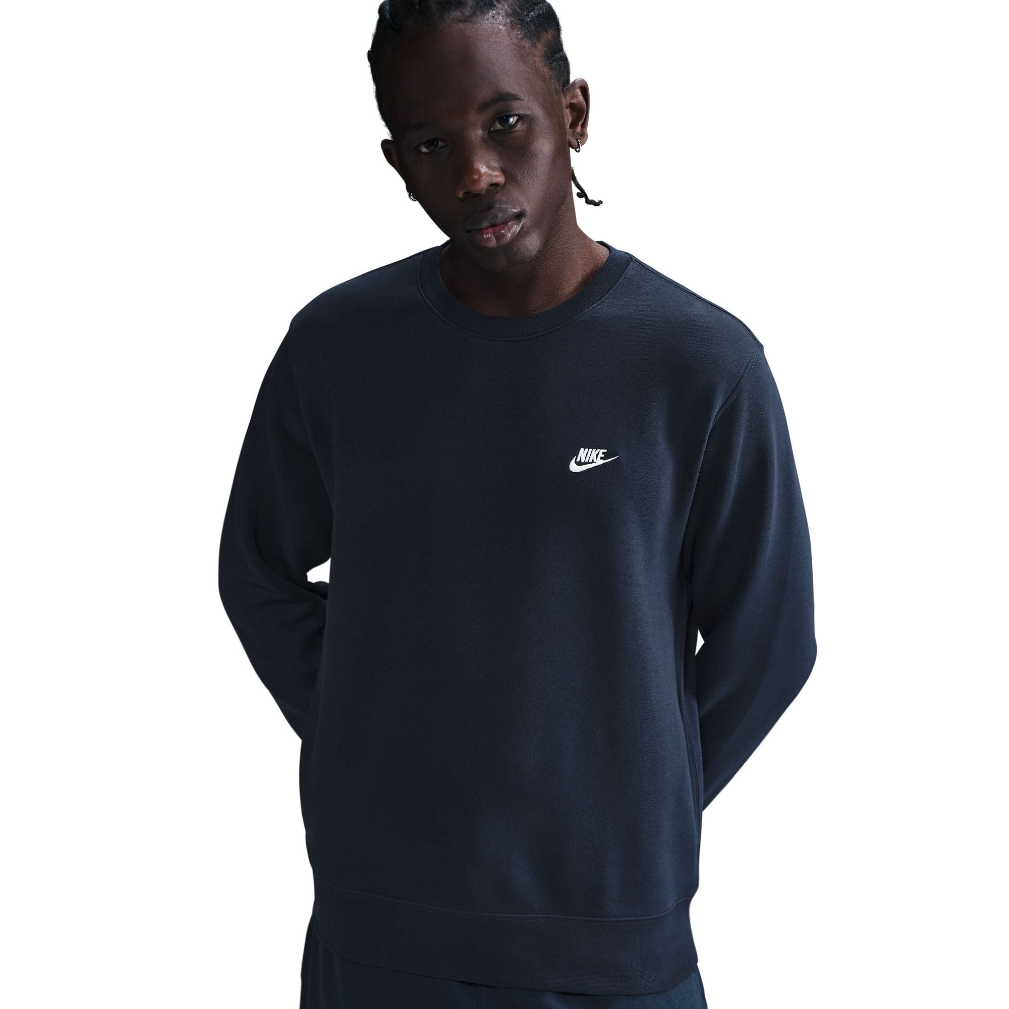 Nike Mens Club Fleece Crewneck - Obsidian