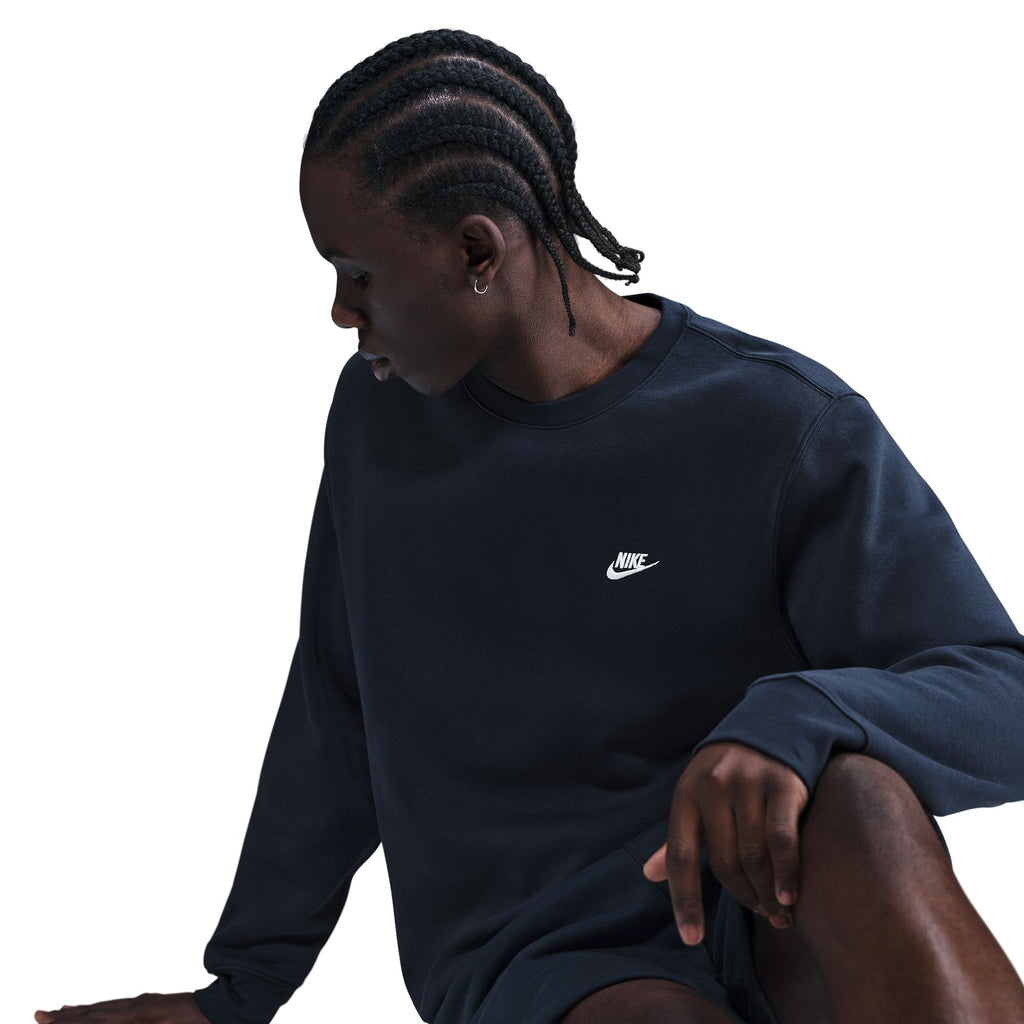 Nike Mens Club Fleece Crewneck - Obsidian
