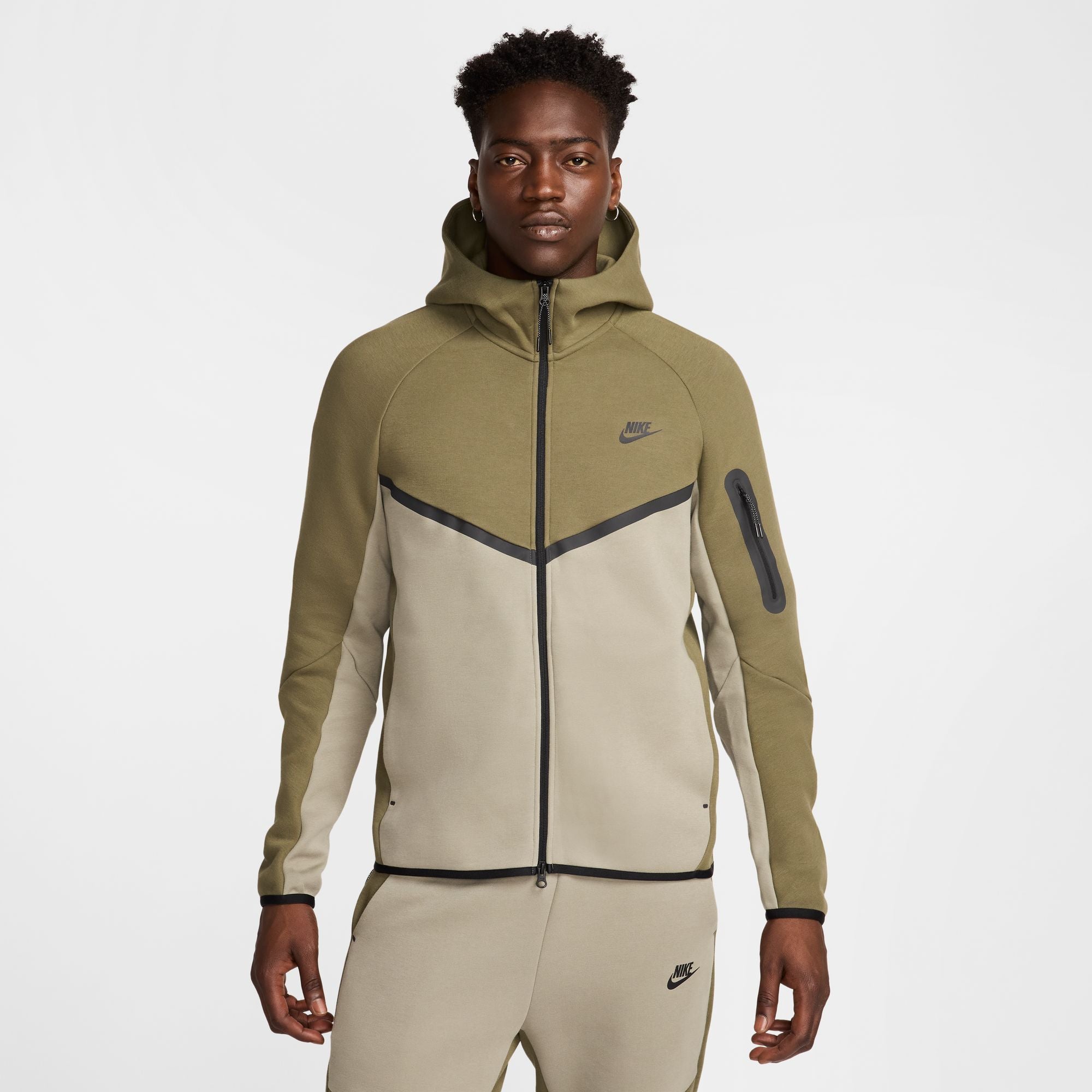 Nike Mens Tech Fleece Hoodie - Medium Olive/Light Army