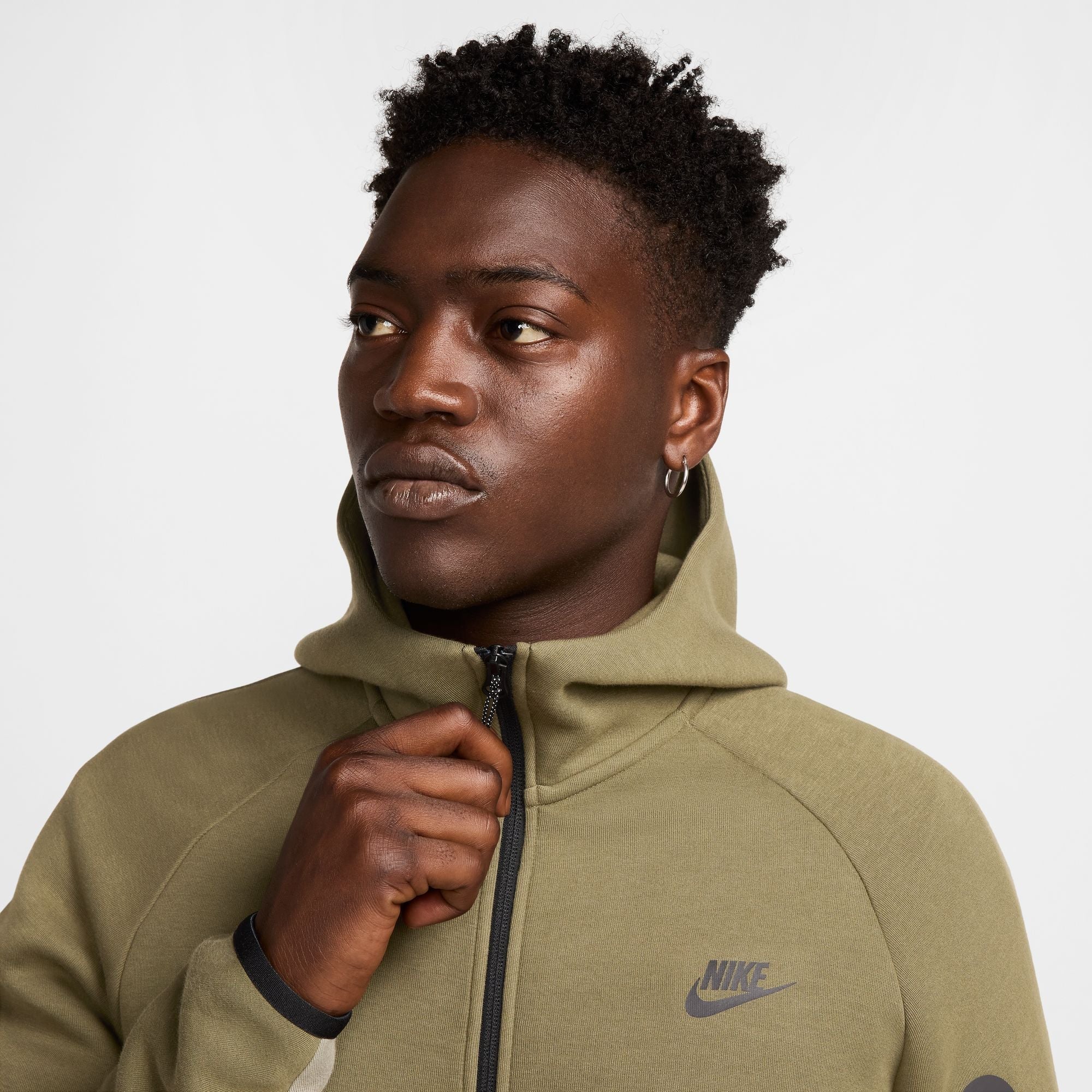 Nike Mens Tech Fleece Hoodie - Medium Olive/Light Army