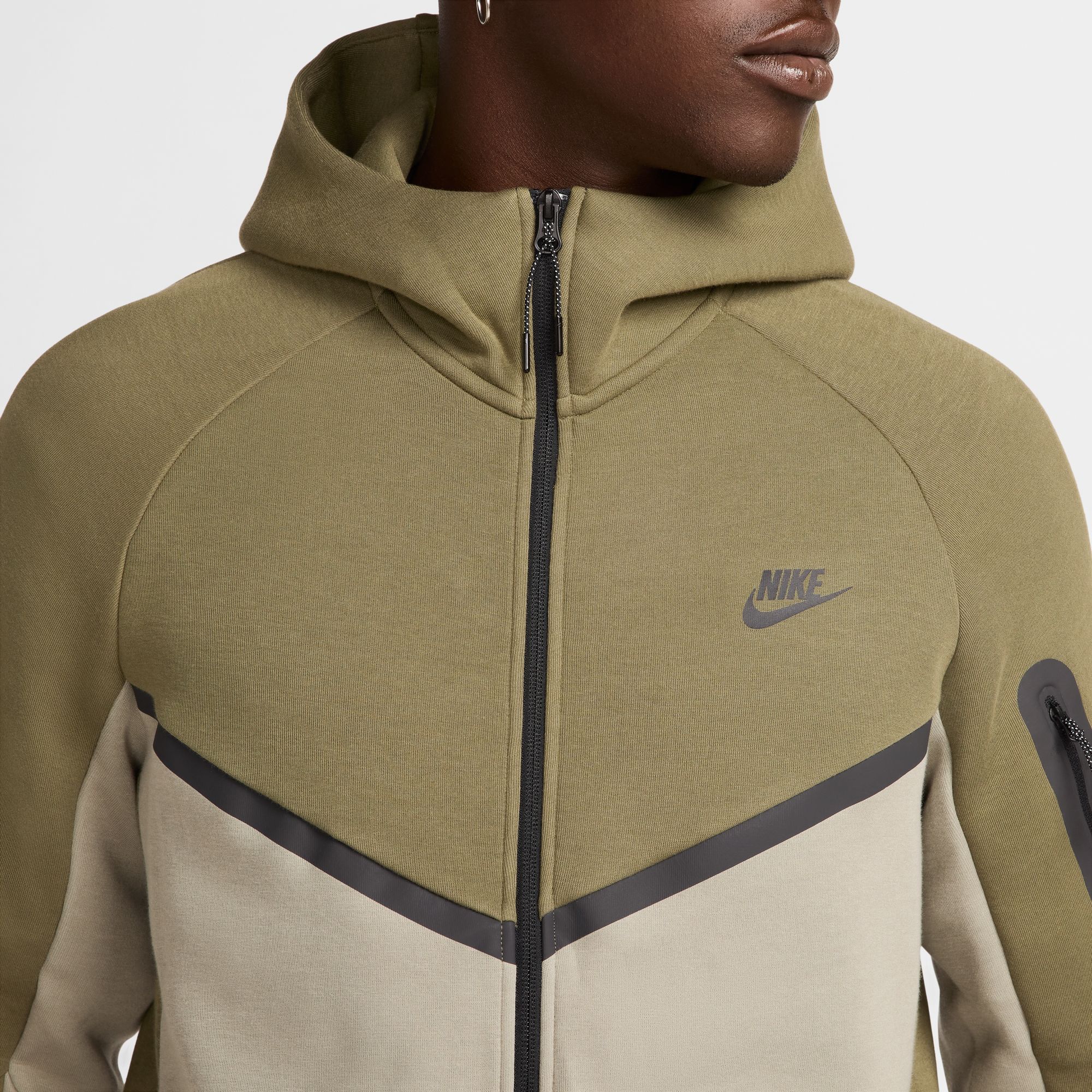 Nike Mens Tech Fleece Hoodie - Medium Olive/Light Army