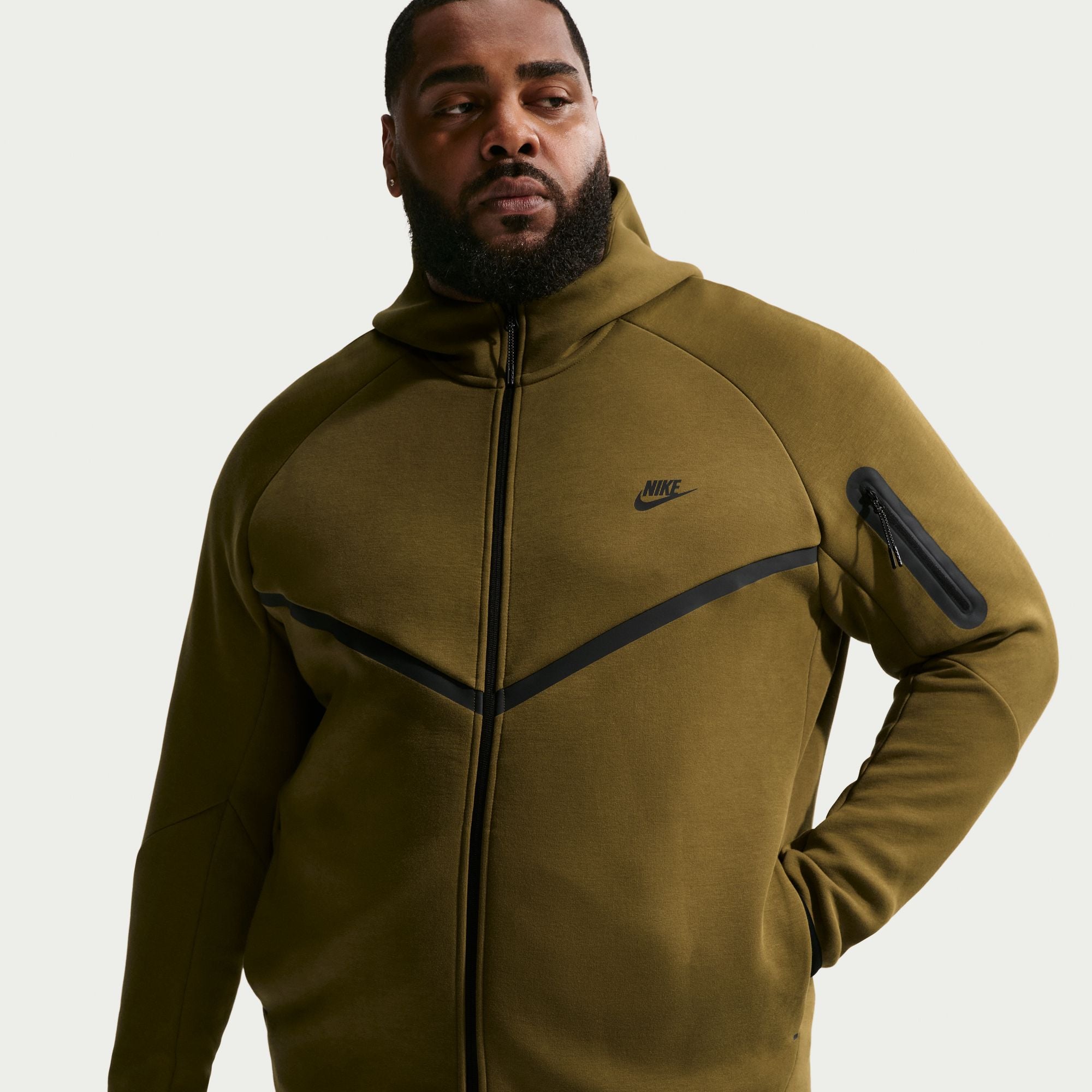 Nike Mens Tech Fleece Windrunner Jacket - Olive Flak