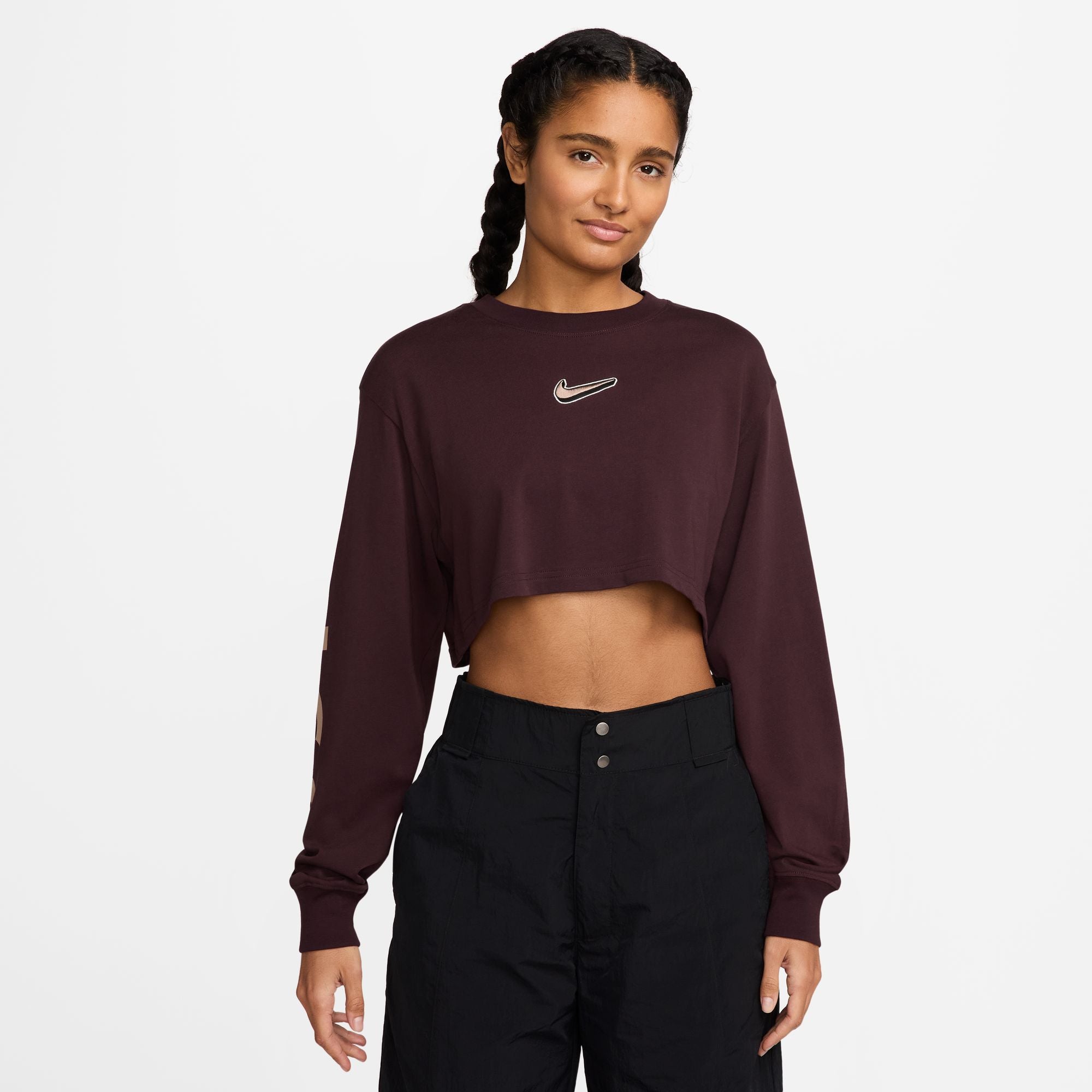 Nike Womens Oversized Long Sleeve - Burgundy Crush