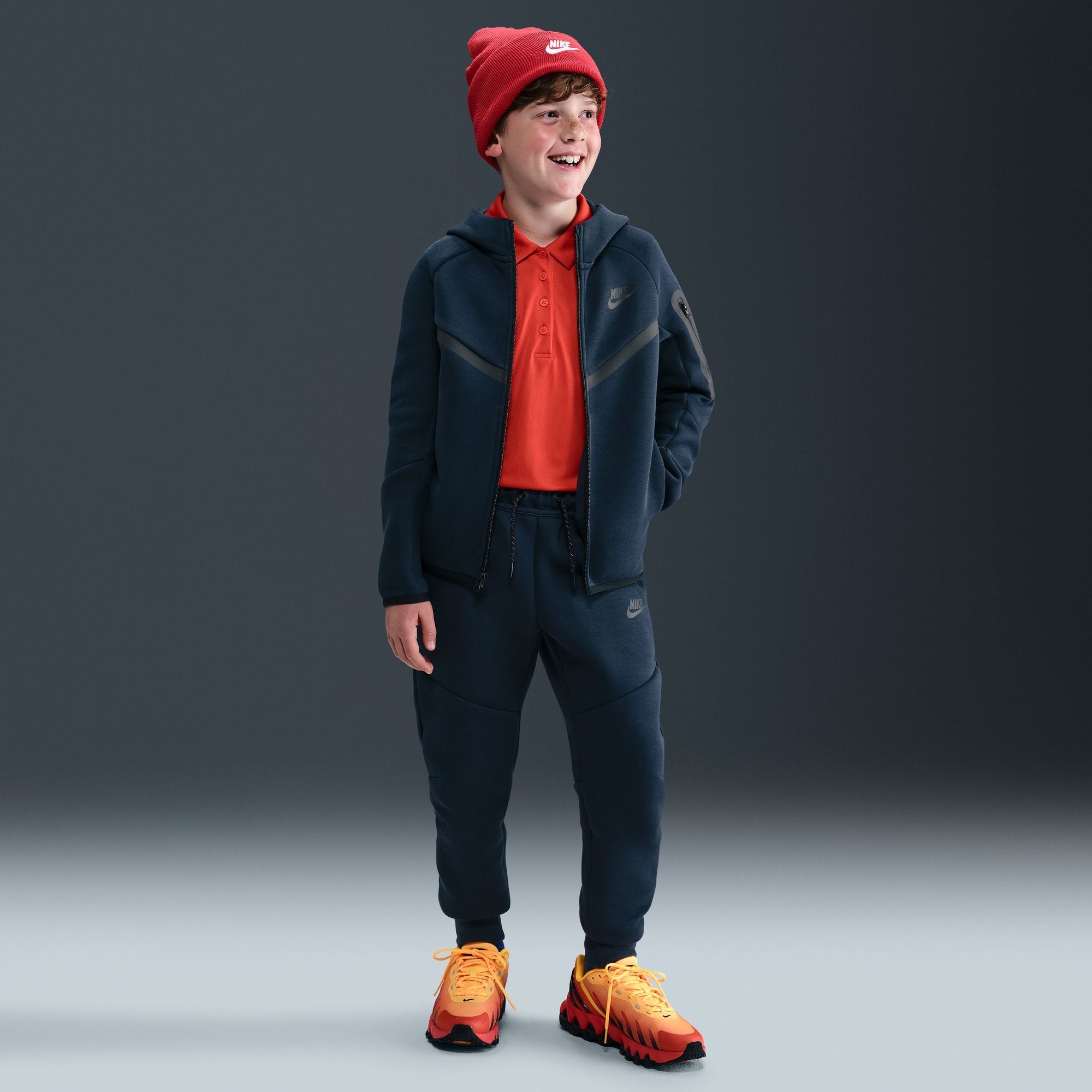 Nike Big Kids Sportswear Tech Fleece Hoodie - Obsidian