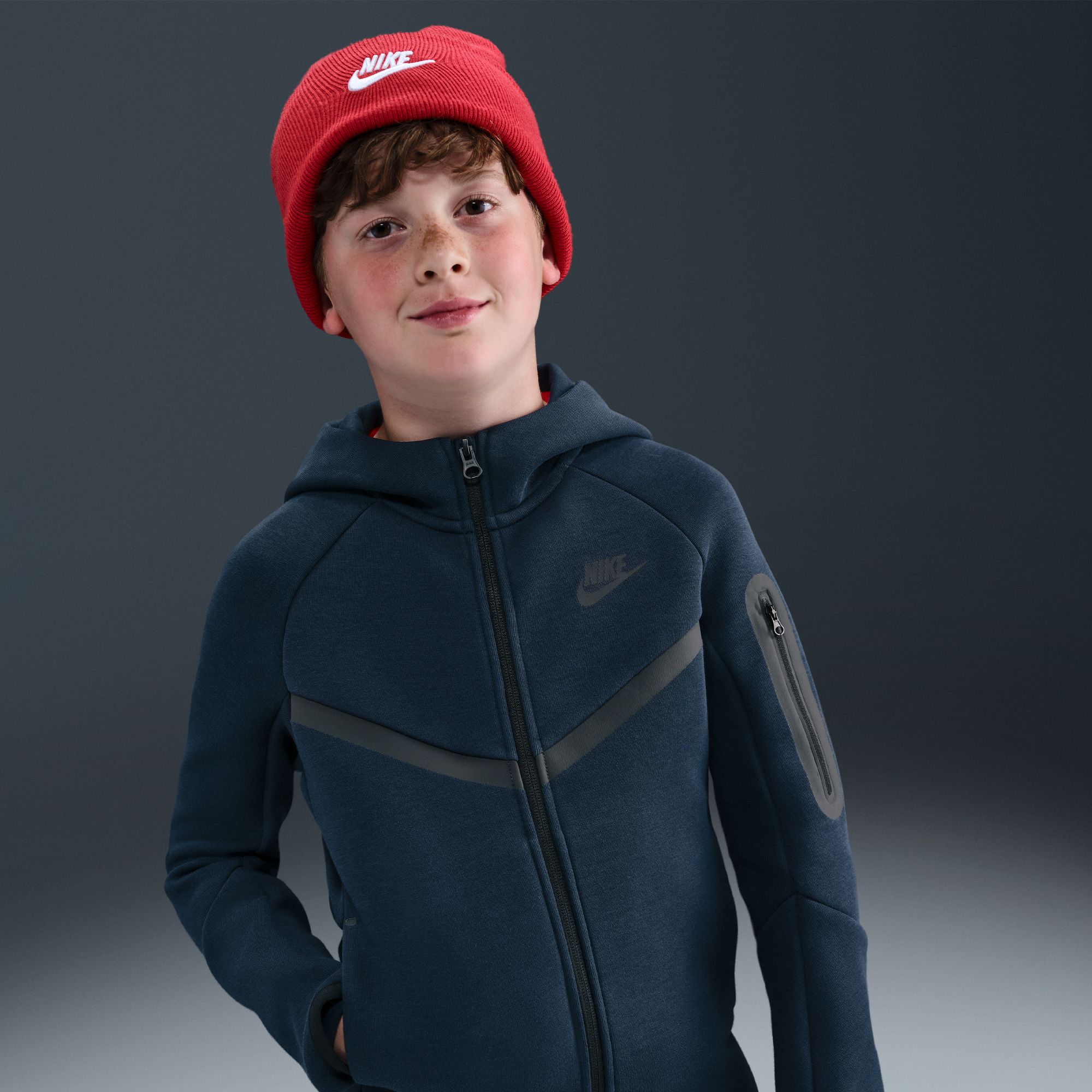 Nike Big Kids Sportswear Tech Fleece Hoodie - Obsidian