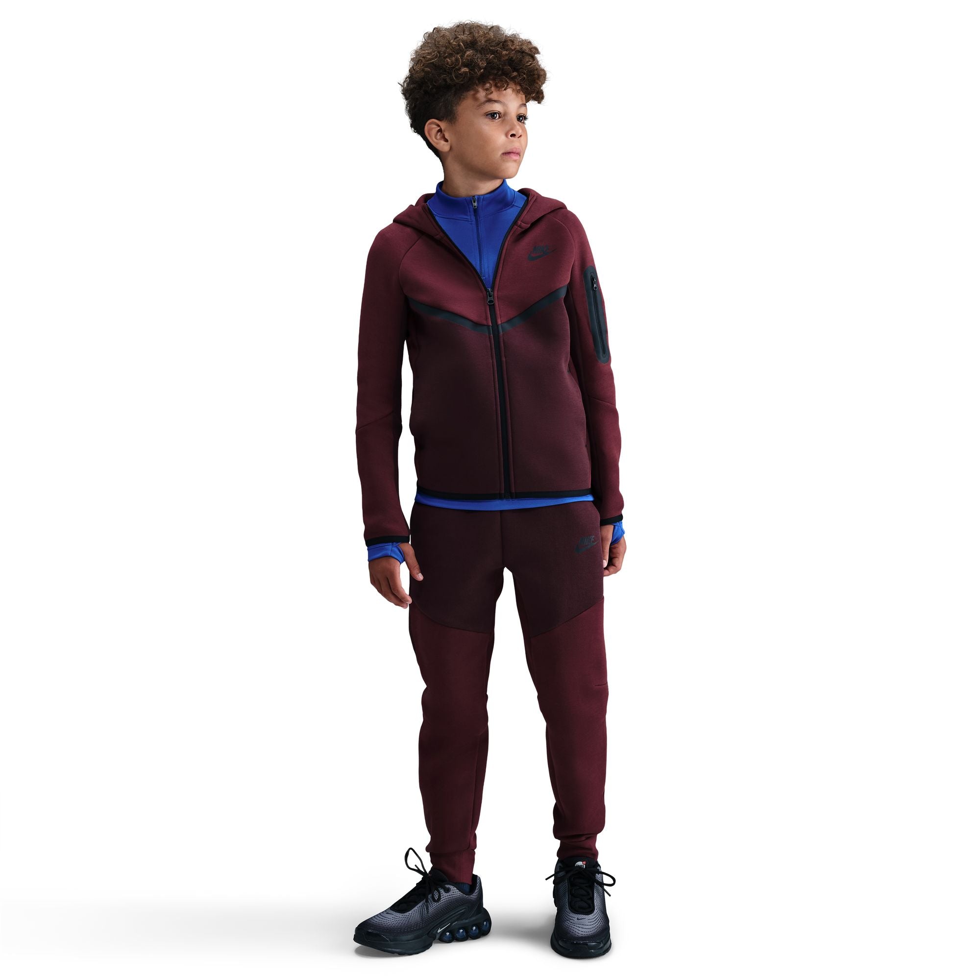 Nike Big Kids Sportswear Tech Fleece Hoodie - Burgundy Crush