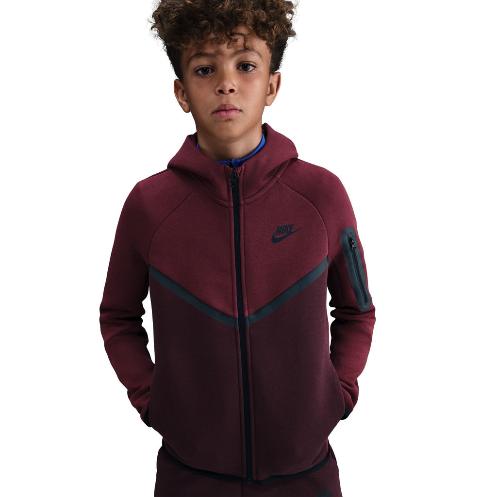 Nike Big Kids Sportswear Tech Fleece Hoodie - Burgundy Crush