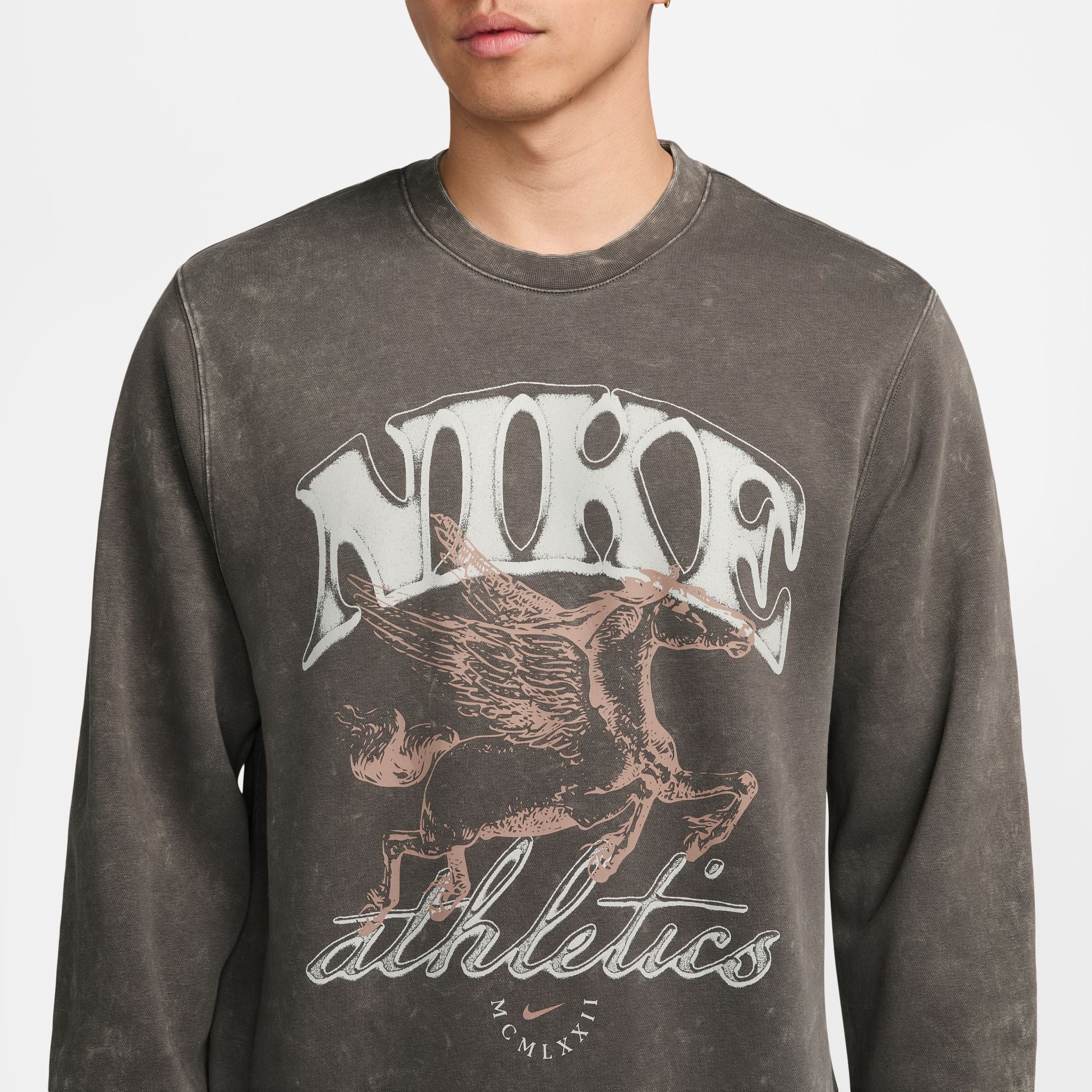 Nike Mens Sportswear Club Fleece Crewneck - Cave Stone