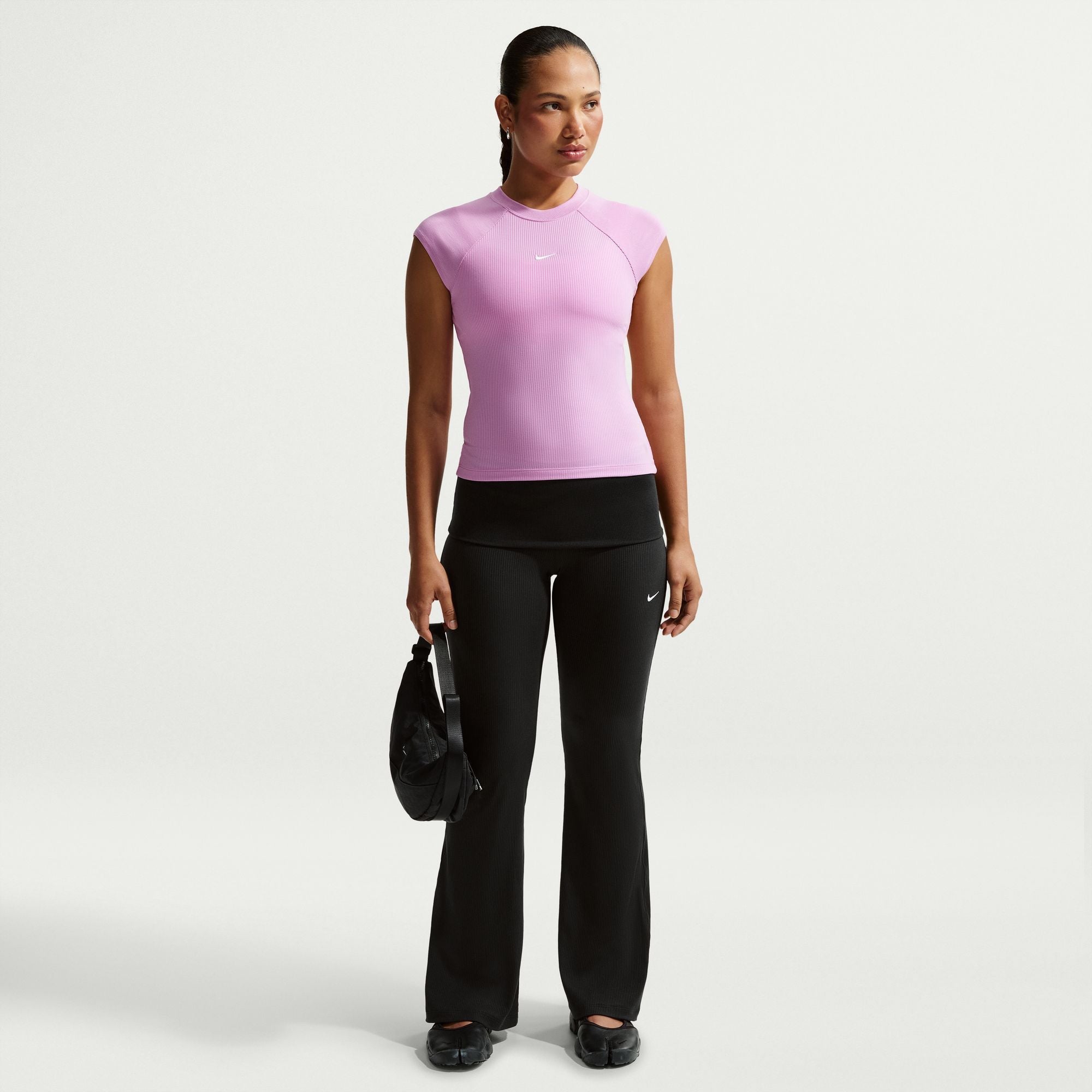 Nike Womens Chill Knit Tight Ribbed Pants - Black