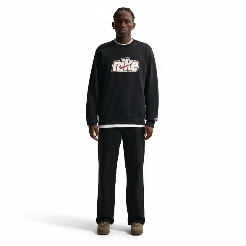 Nike Mens Sportswear Club French Terry Crewneck - Black/Sail