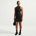 Nike Womens Chill Knit Tight Ribbed Tank Dress - Black