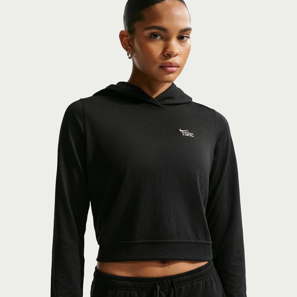 Nike Womens Sportswear Chill Knit Lightweight Hoodie - Black/Chalk