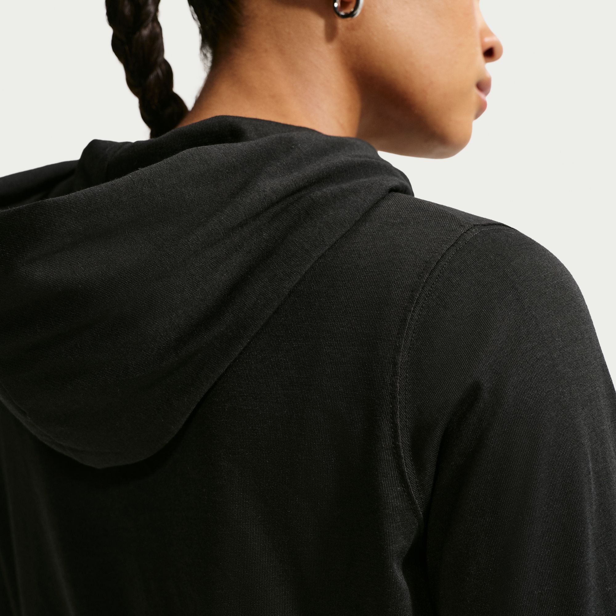 Nike Womens Sportswear Chill Knit Lightweight Hoodie - Black/Chalk