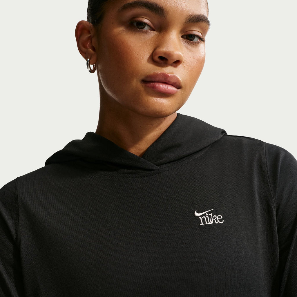 Nike Womens Sportswear Chill Knit Lightweight Hoodie - Black/Chalk