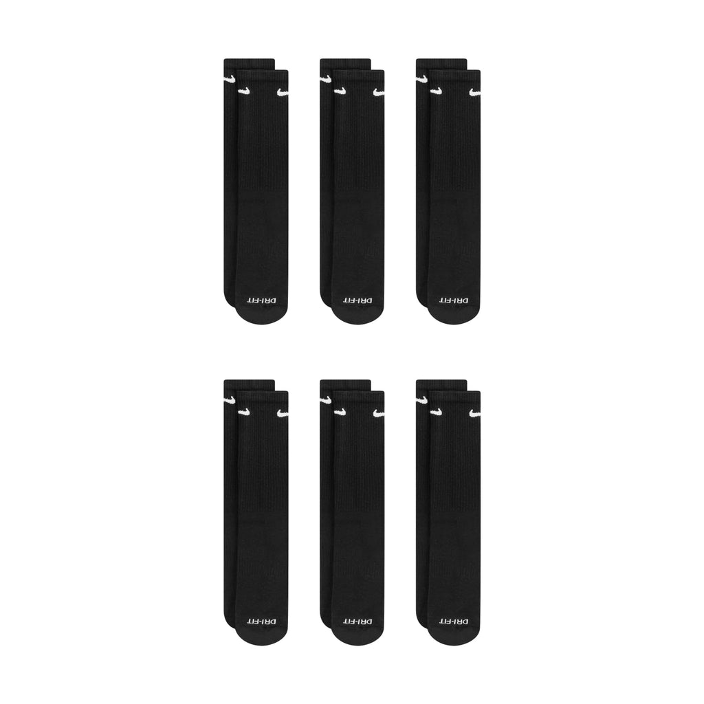 Nike Dri-Fit 6-Pack Cushioned Crew Socks - Black