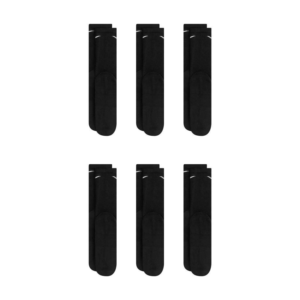 Nike Dri-Fit 6-Pack Cushioned Crew Socks - Black