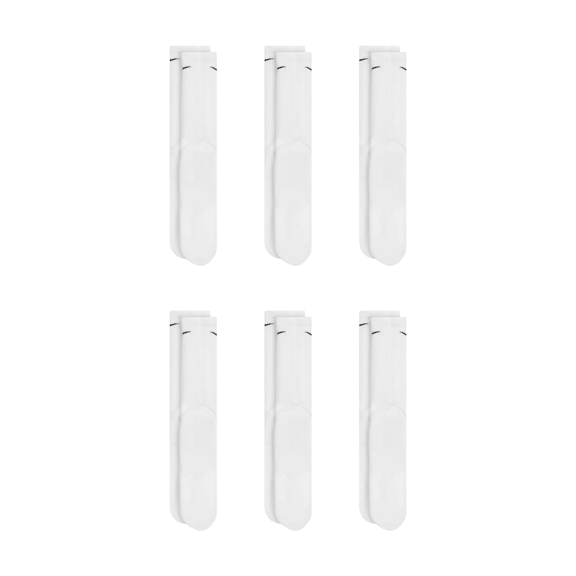 Nike Dri-Fit 6-Pack Cushioned Crew Socks - White