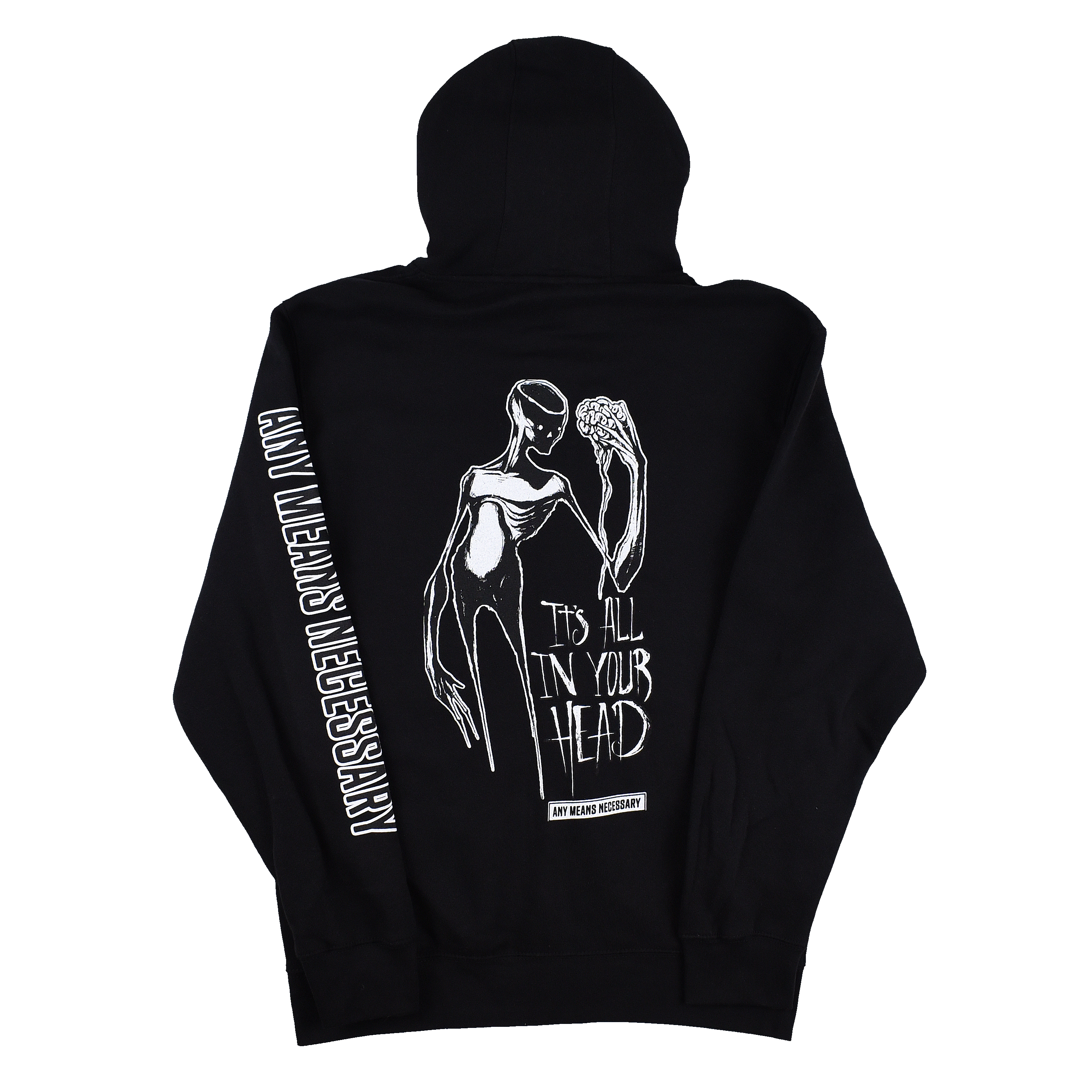 It's All In Your Head Zip Up Hoodie Black