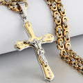 Crystal Jesus Christ Holy Crucifix Cross Pendant Necklace
