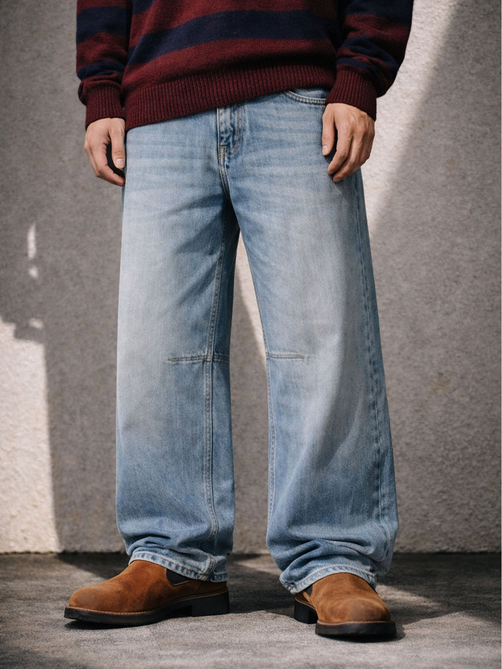 STONE WASH BAGGY DENIM