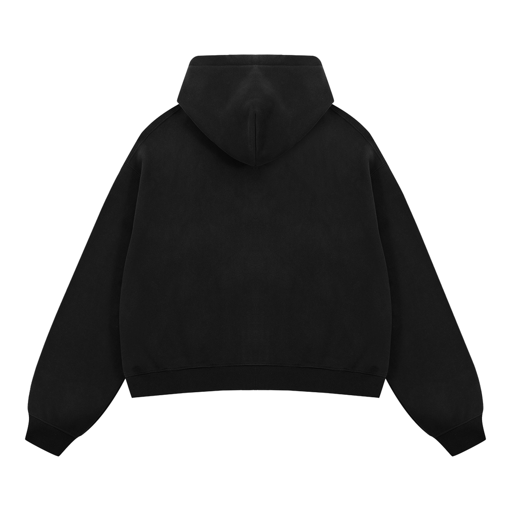 Basketball Cropped Boxy Zip Up Hoodie Unisex 380 GSM Cotton Ideal For Athleisure
