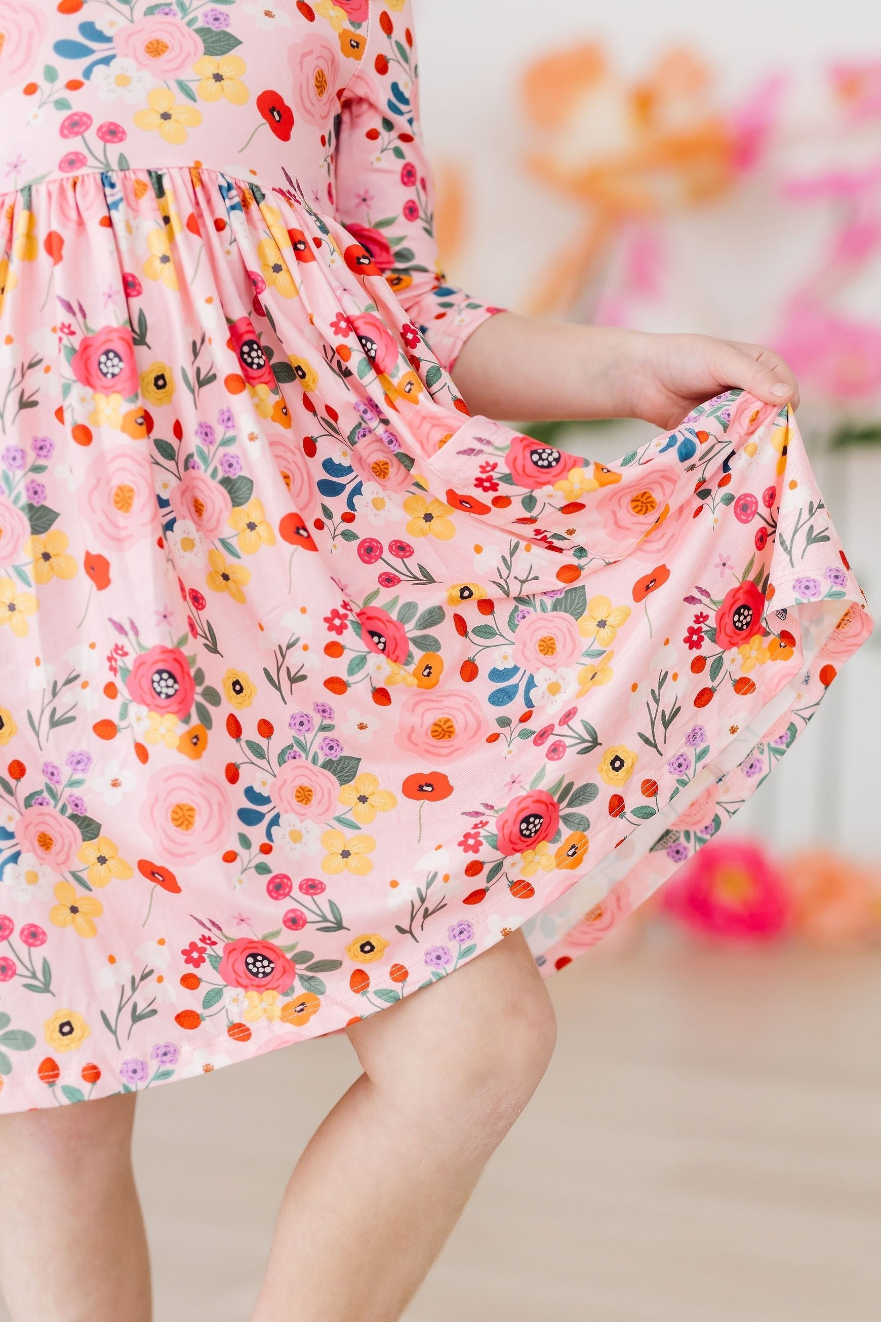 SALE Bouquet Beauty 3/4 Sleeve Pocket Twirl Dress