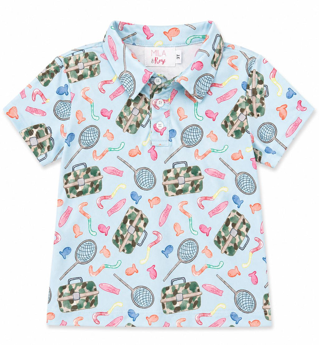 Boys Fishing Snacks S/S Polo