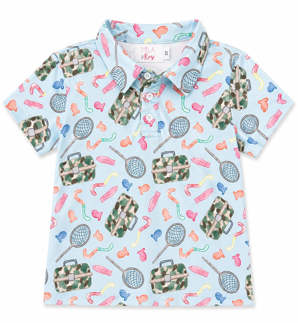 Boys Fishing Snacks S/S Polo